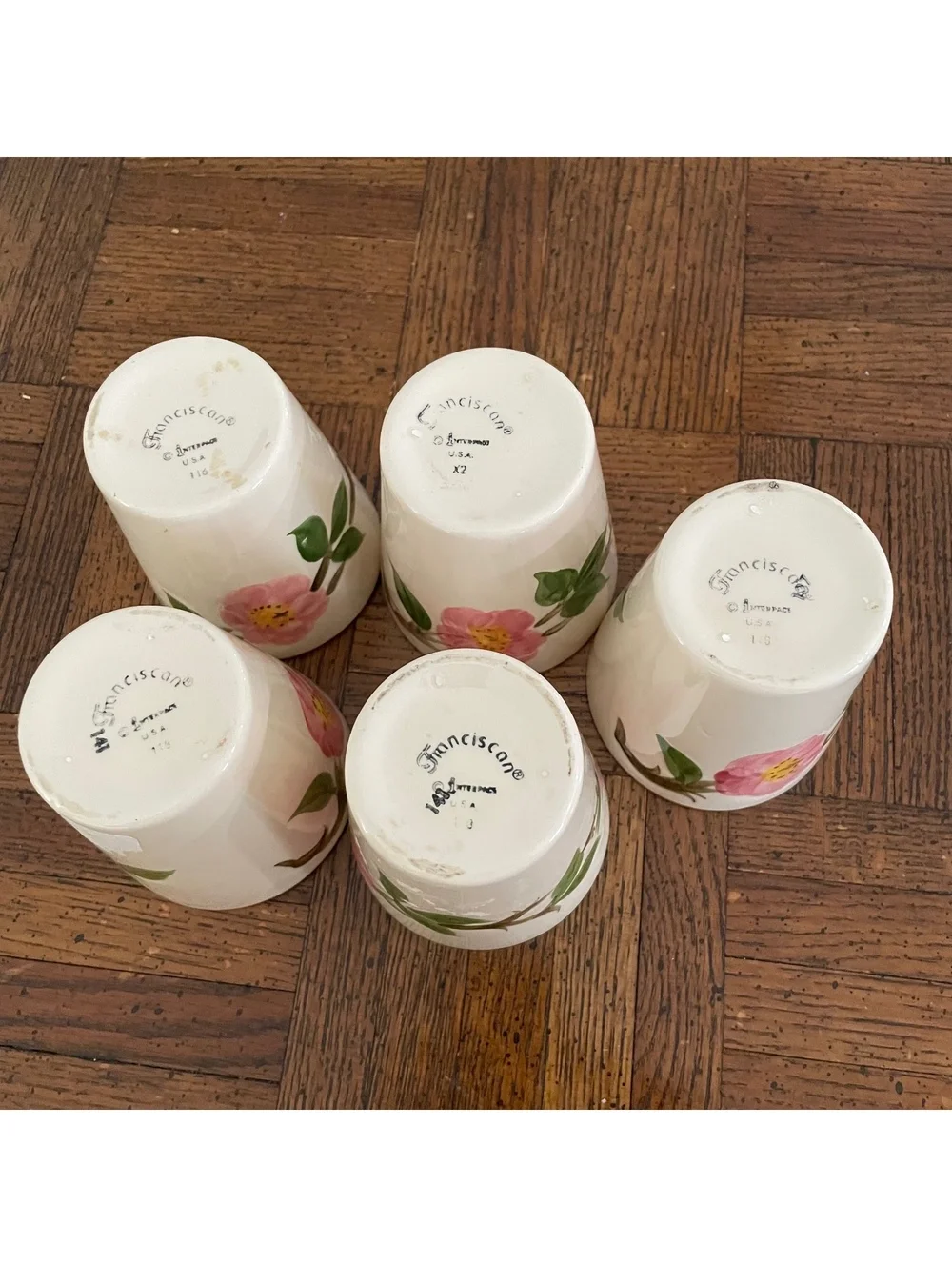 Franciscan Desert Rose ceramic tumbler cups set of 5